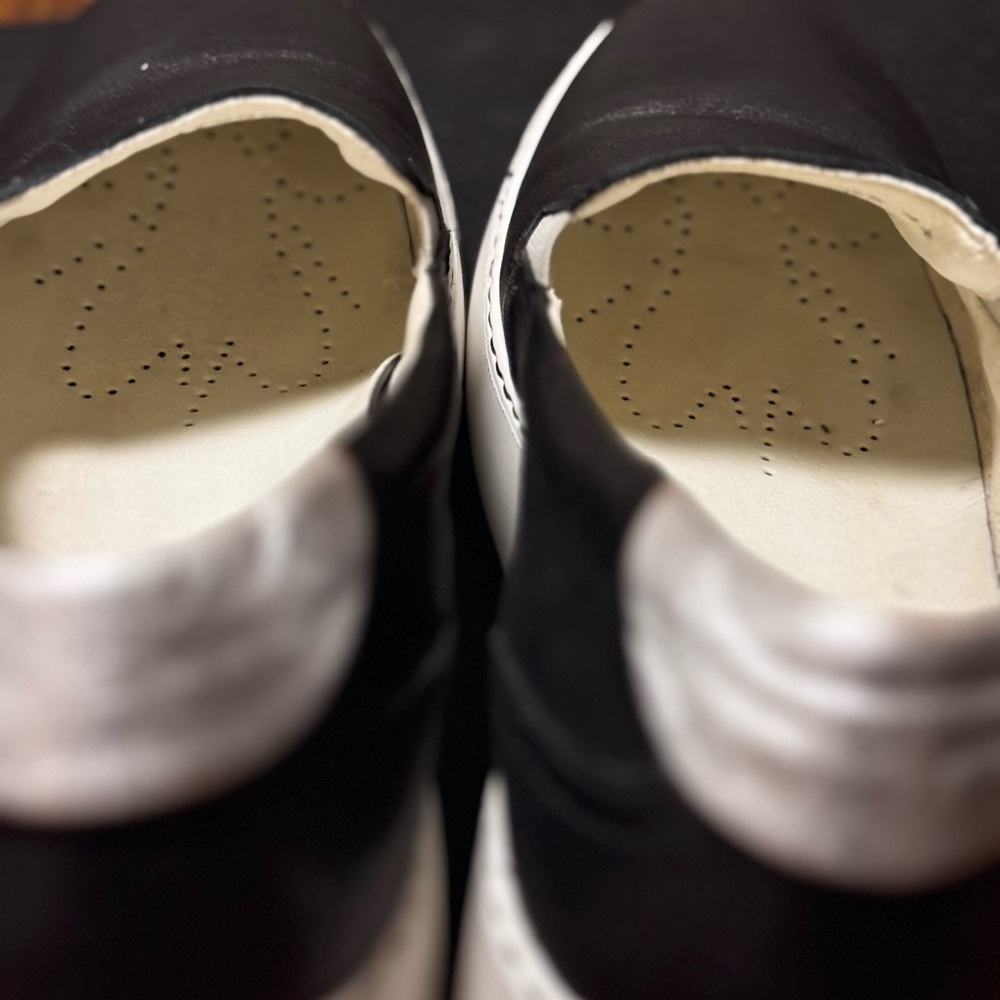 Fly London Black and White Platform Slip-Ons - Picture 5 of 12